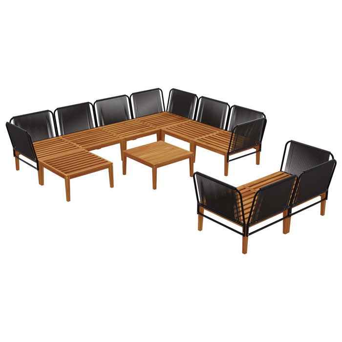 10 pcs Lemn masiv de acacia și frânghie natural WALTI