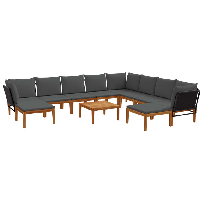 11 pcs Lemn masiv de acacia și frânghie natural WALTI