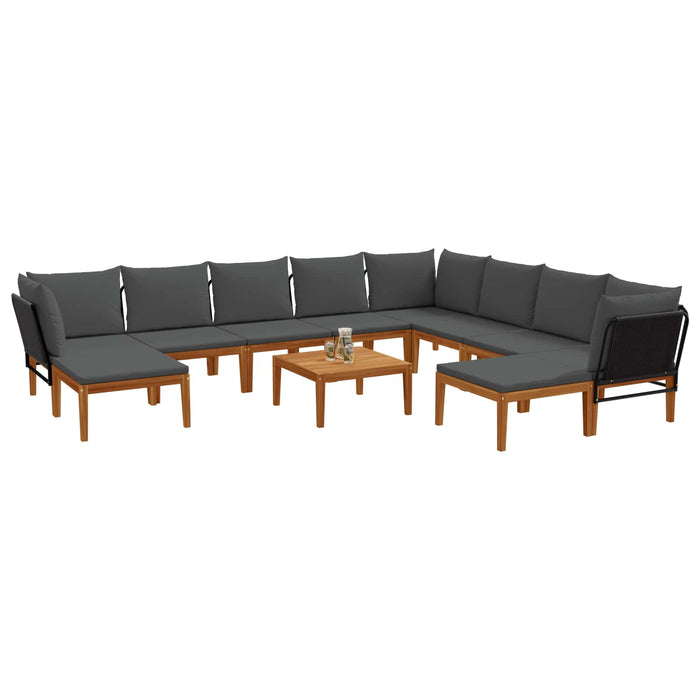 11 pcs Lemn masiv de acacia și frânghie natural WALTI