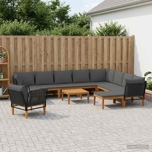 12 pcs Lemn masiv de acacia și frânghie natural - WALTI WALTI