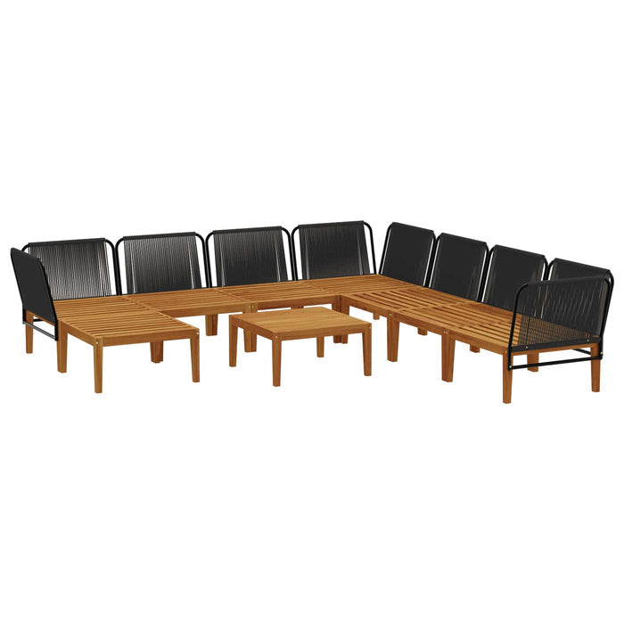 9 pcs Lemn masiv de acacia și frânghie natural WALTI