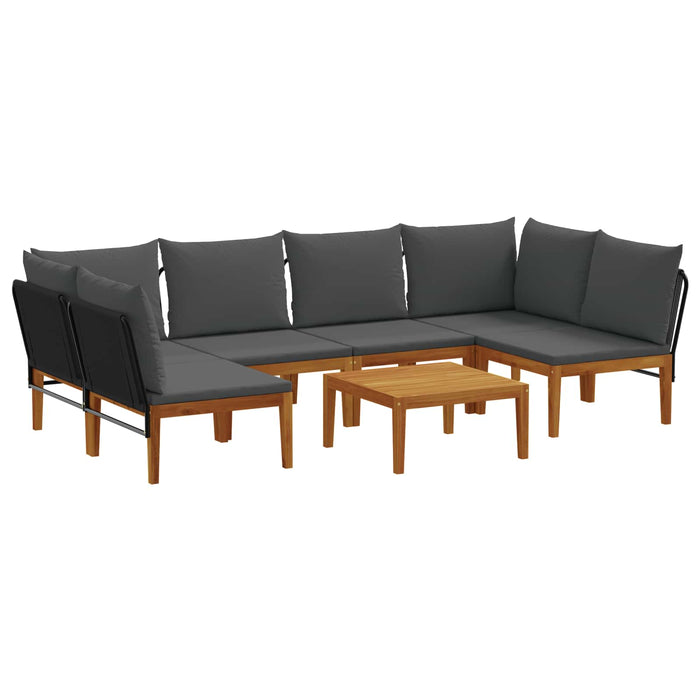 7 pcs Lemn masiv de acacia și frânghie natural WALTI