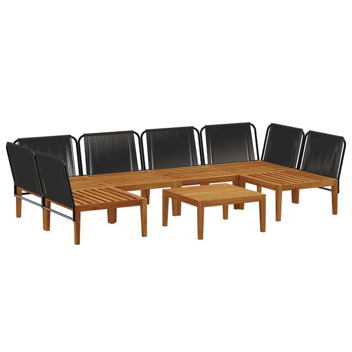 7 pcs Lemn masiv de acacia și frânghie natural WALTI