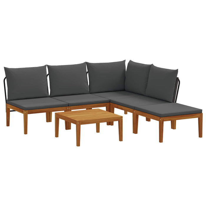 6 pcs Lemn masiv de acacia și frânghie natural WALTI