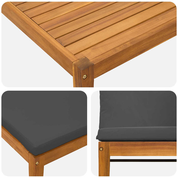 4 pcs Lemn masiv de acacia și frânghie natural WALTI
