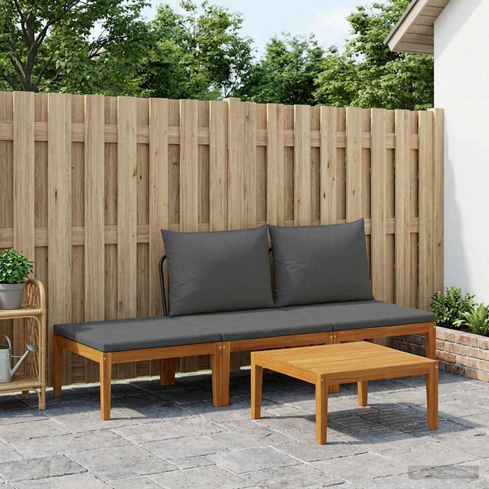 4 pcs Lemn masiv de acacia și frânghie natural WALTI