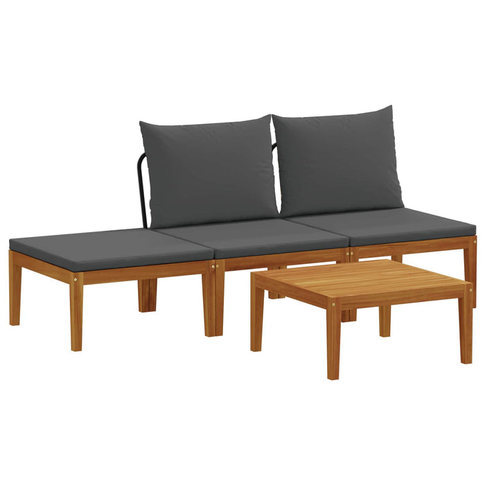 4 pcs Lemn masiv de acacia și frânghie natural WALTI