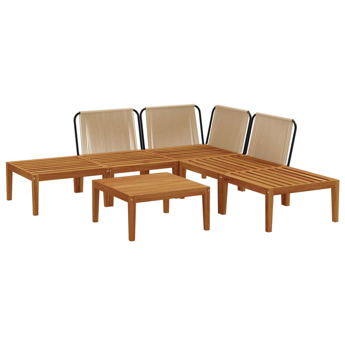 6 pcs Lemn masiv de acacia și frânghie natural WALTI
