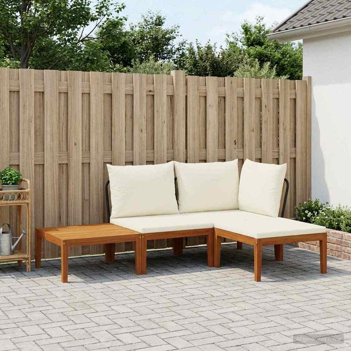4 pcs Lemn masiv de acacia și frânghie natural WALTI
