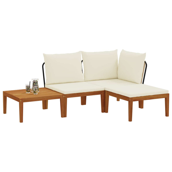 4 pcs Lemn masiv de acacia și frânghie natural WALTI