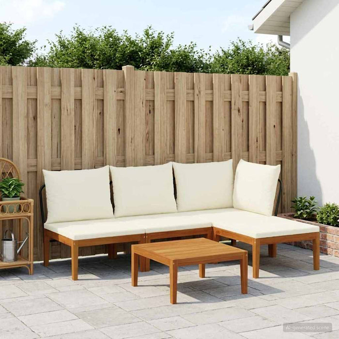 5 pcs Lemn masiv de acacia și frânghie natural WALTI