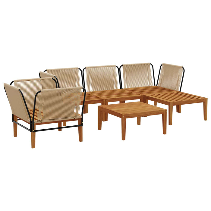 6 pcs Lemn masiv de acacia și frânghie natural WALTI