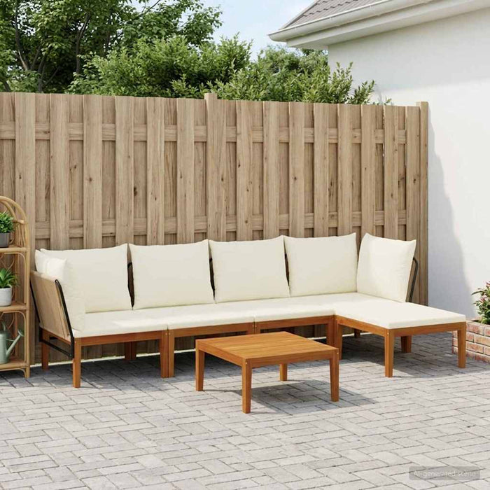 6 pcs Lemn masiv de acacia și frânghie natural WALTI