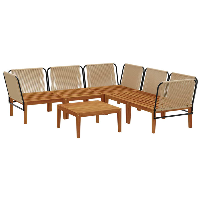 6 pcs Lemn masiv de acacia și frânghie natural WALTI