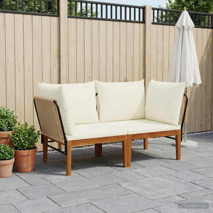 2 pcs Lemn masiv de acacia și frânghie natural WALTI