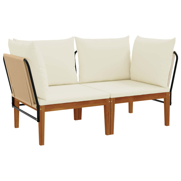 2 pcs Lemn masiv de acacia și frânghie natural WALTI