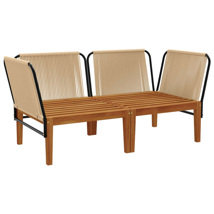 2 pcs Lemn masiv de acacia și frânghie natural WALTI