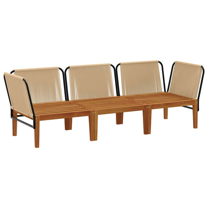 3 pcs Lemn masiv de acacia și frânghie natural WALTI