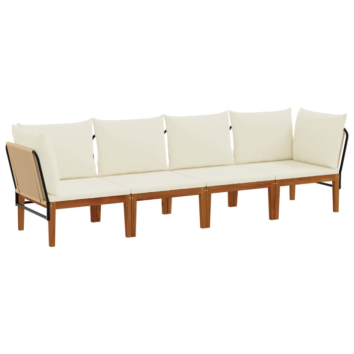 4 pcs Lemn masiv de acacia și frânghie natural WALTI
