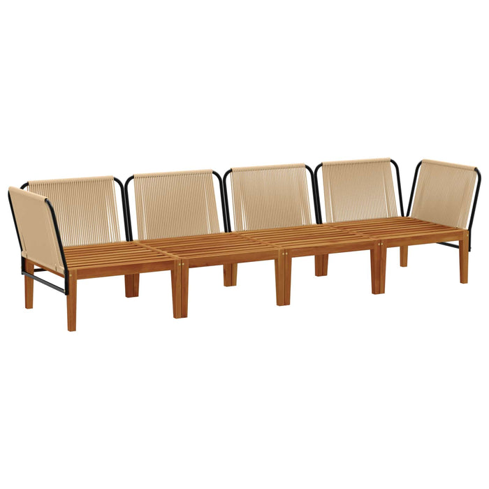 4 pcs Lemn masiv de acacia și frânghie natural WALTI