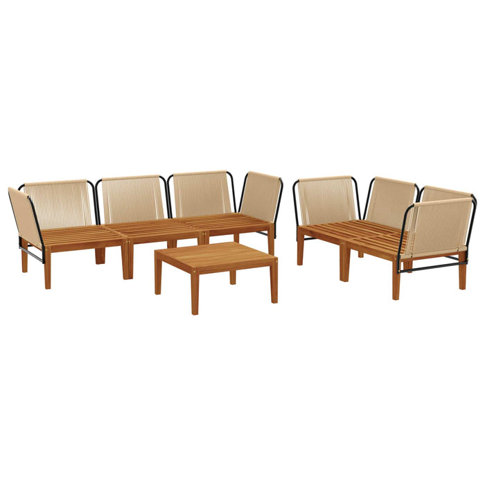 6 pcs Lemn masiv de acacia și frânghie natural WALTI