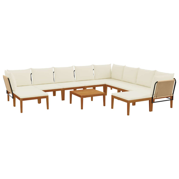 11 pcs Lemn masiv de acacia și frânghie natural WALTI