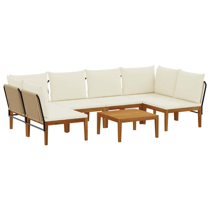 7 pcs Lemn masiv de acacia și frânghie natural WALTI