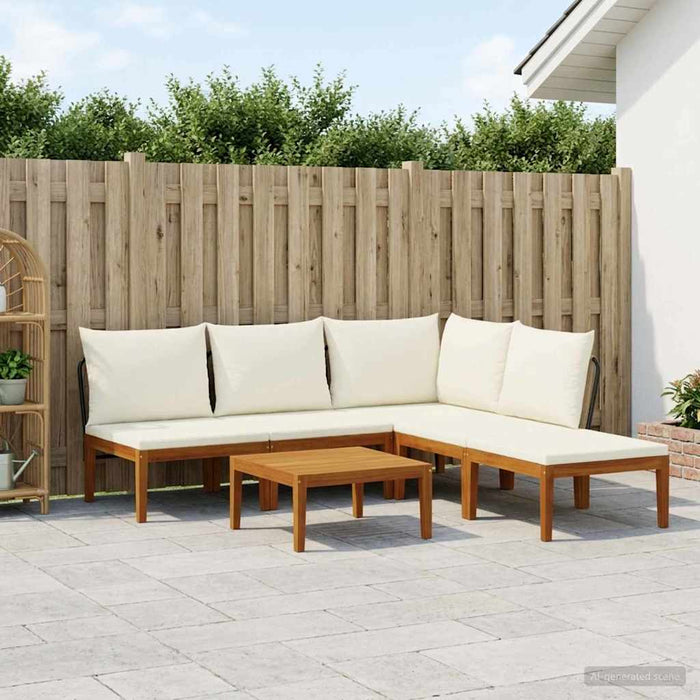 6 pcs Lemn masiv de acacia și frânghie natural WALTI