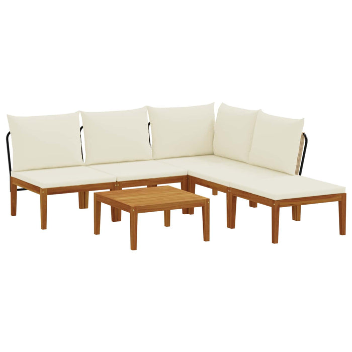 6 pcs Lemn masiv de acacia și frânghie natural WALTI