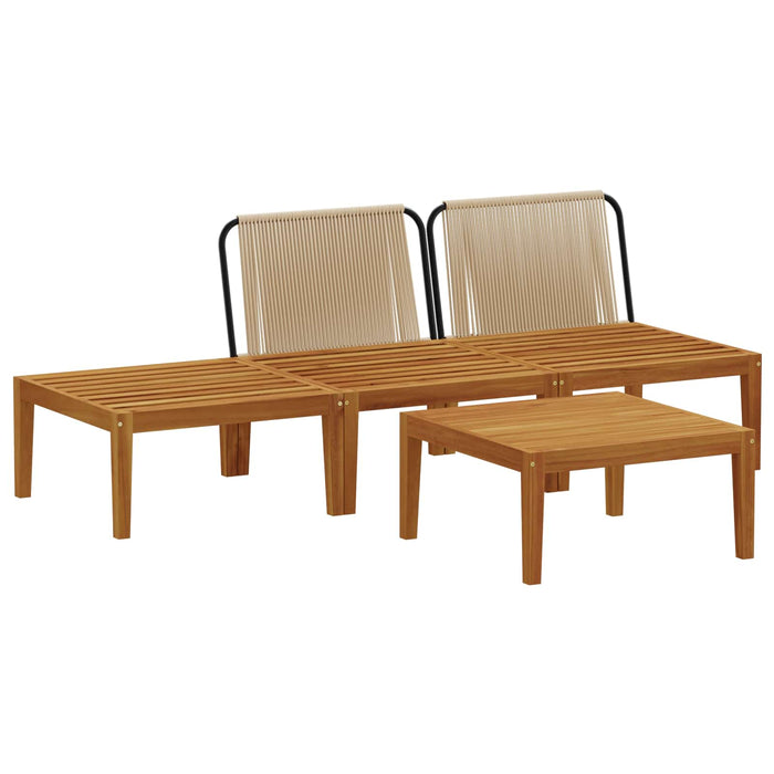 4 pcs Lemn masiv de acacia și frânghie natural WALTI