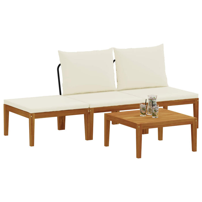 4 pcs Lemn masiv de acacia și frânghie natural WALTI