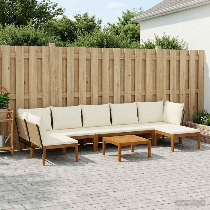 8 pcs Lemn masiv de acacia și frânghie natural WALTI