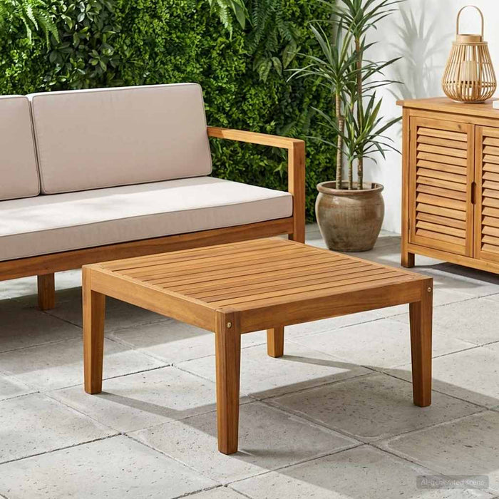 masă Lemn Solid de Acacia natural 60 x 60 x 30 cm - WALTI WALTI