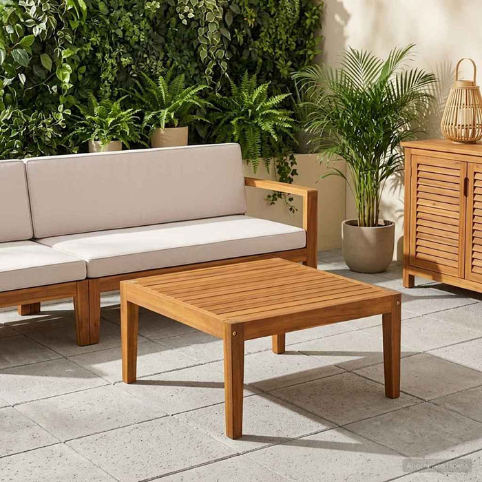 masă Lemn Solid de Acacia natural 60 x 60 x 30 cm - WALTI WALTI