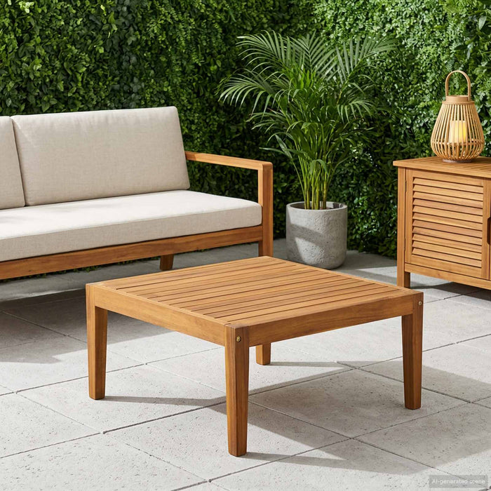 masă Lemn Solid de Acacia natural 60 x 60 x 30 cm - WALTI WALTI