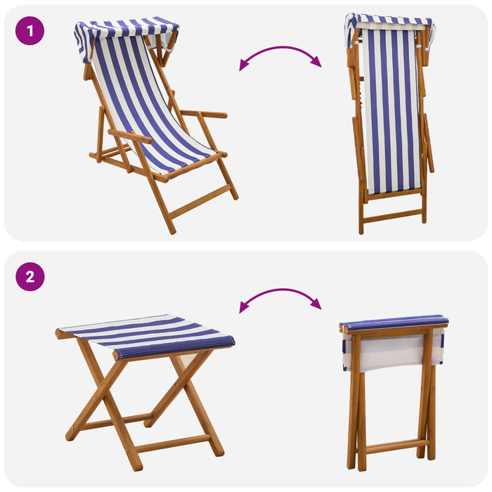 Scaun de plajă 4 pcs 3 Poziție Lemn de eucalipt masiv WALTI