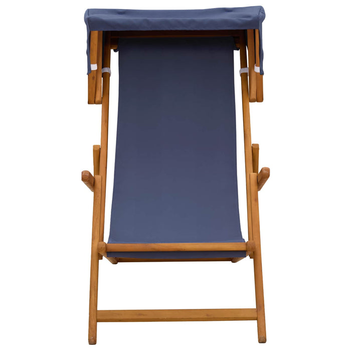 Scaun de plajă 2 pcs 3 Poziție Lemn de eucalipt masiv albastru WALTI