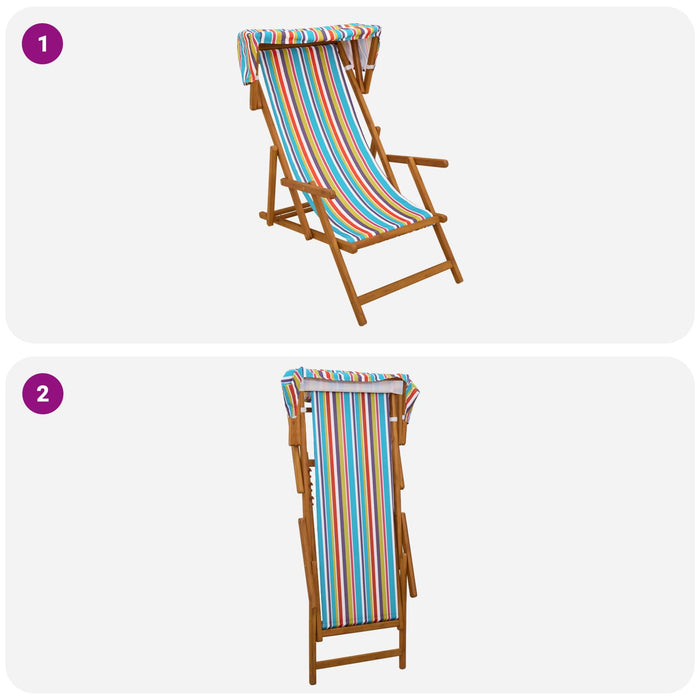 Scaun de plajă 2 pcs 3 Poziție Lemn de eucalipt masiv WALTI