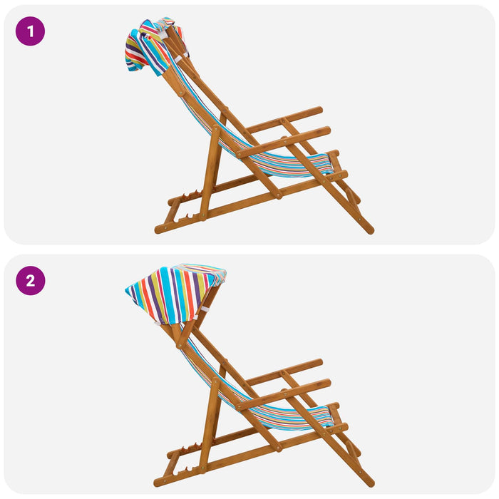 Scaun de plajă 2 pcs 3 Poziție Lemn de eucalipt masiv WALTI