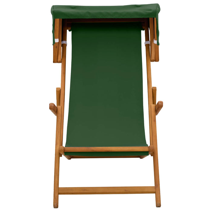 Scaun de plajă 2 pcs 3 Poziție Lemn de eucalipt masiv Verde WALTI
