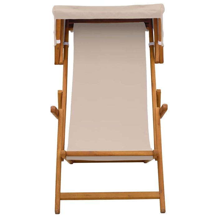 Scaun de plajă 2 pcs 3 Poziție Lemn de eucalipt masiv Bej WALTI
