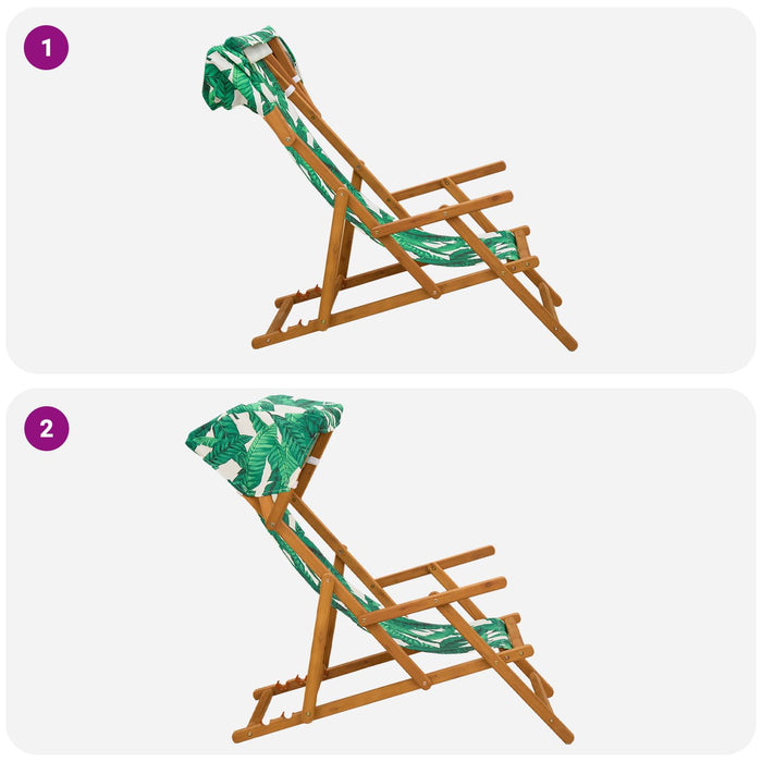 Scaun de plajă 2 pcs 3 Poziție Lemn de eucalipt masiv WALTI