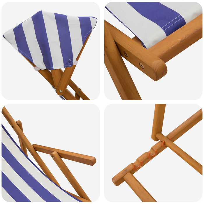 Scaun de plajă 2 pcs 3 Poziție Lemn de eucalipt masiv WALTI