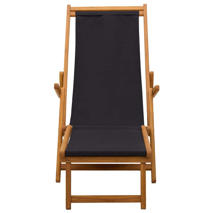 Șezlong pliabil 2 pcs 3 Poziție Lemn de eucalipt masiv Negru WALTI