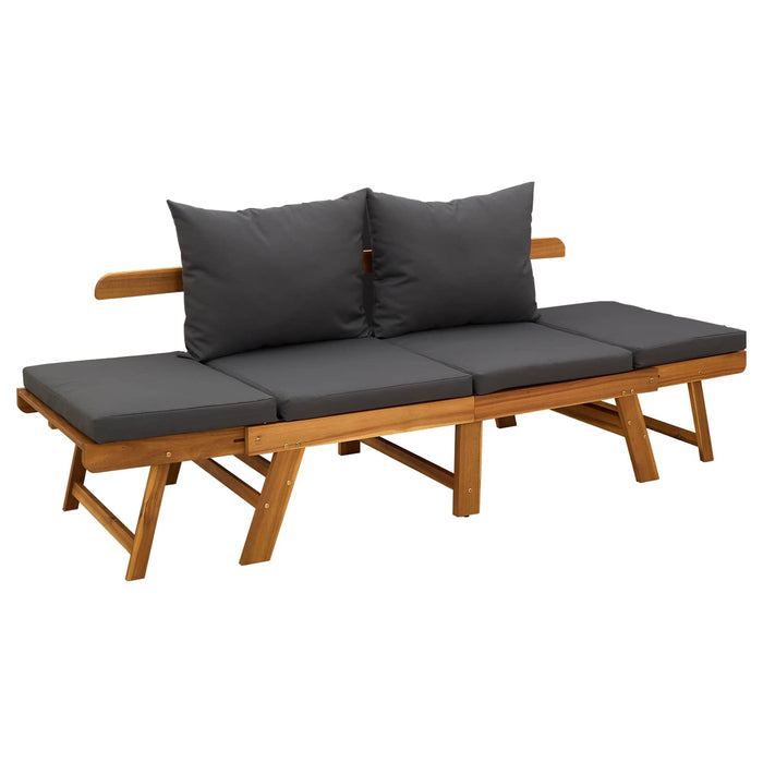 Bancă de grădină 3-în-1 cu perne Lemn Solid de Acacia natural WALTI
