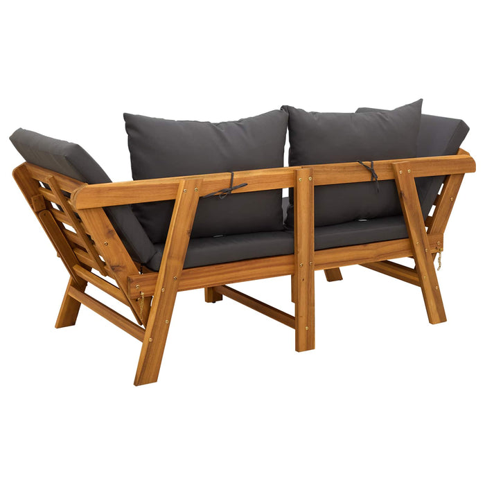 Bancă de grădină 3-în-1 cu perne Lemn Solid de Acacia natural WALTI
