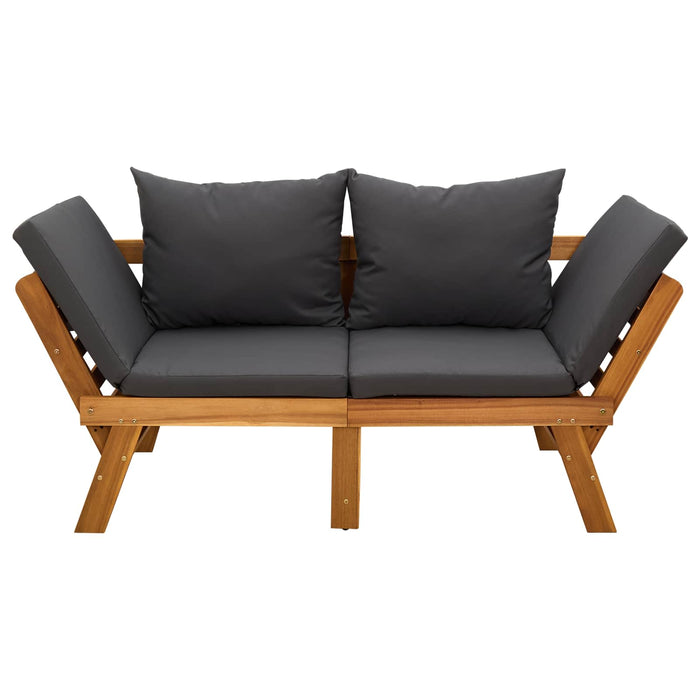 Bancă de grădină 3-în-1 cu perne Lemn Solid de Acacia natural WALTI