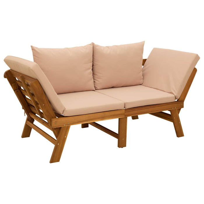 Bancă de grădină 3-în-1 cu perne Lemn Solid de Acacia natural WALTI
