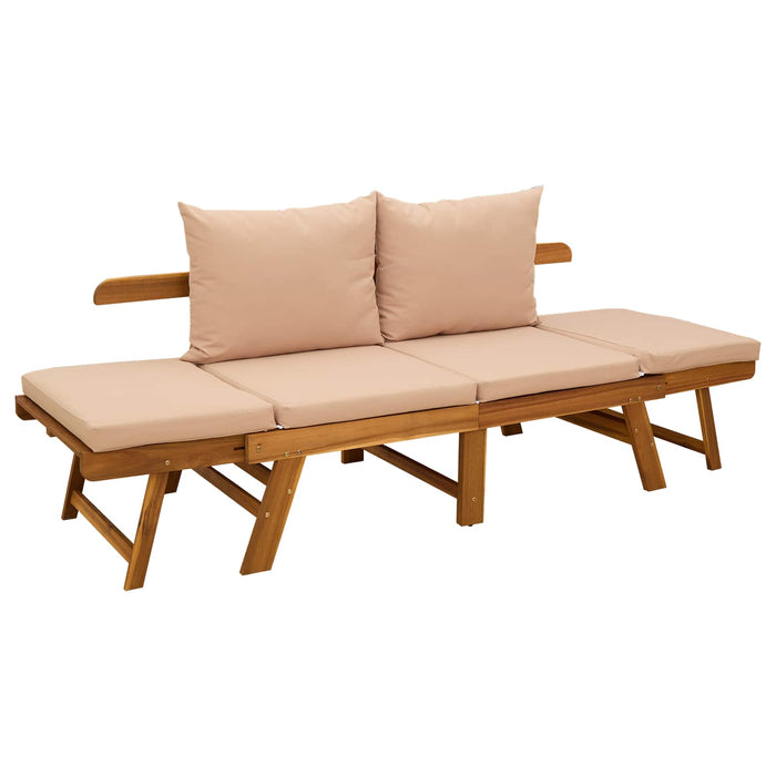 Bancă de grădină 3-în-1 cu perne Lemn Solid de Acacia natural WALTI