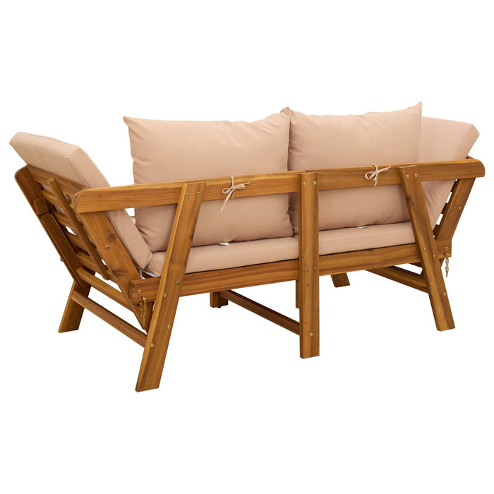 Bancă de grădină 3-în-1 cu perne Lemn Solid de Acacia natural WALTI